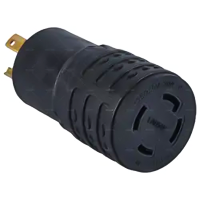 LA054P L5-30P 30 安培 3 针脚公插头转 L14-30R 30 安培 4 针脚母头连接器，适用于转换开关或家用面板发电机适配器