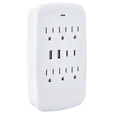 LA055FA Powerful 6-Outlet Wall Surge Protector With 4 USB Ports | 1000 Joules, ETL Certified | Ideal For Home, School, Office